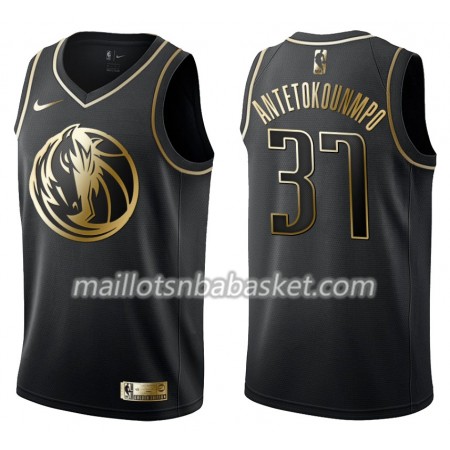 Maillot Homme Dallas Mavericks Kostas Antetokounmpo 37 Nike Noir Gold Edition Swingman